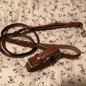 Leather Dog Leash & Collar